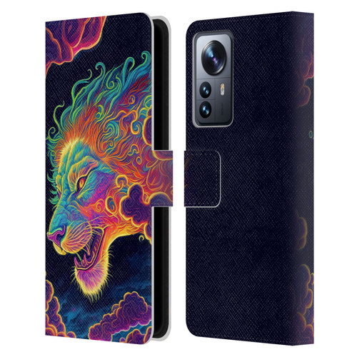 Wumples Cosmic Animals Clouded Lion Leather Book Wallet Case Cover For Xiaomi 12 Pro