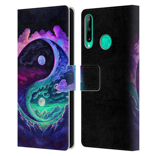 Wumples Cosmic Arts Clouded Yin Yang Leather Book Wallet Case Cover For Huawei P40 lite E