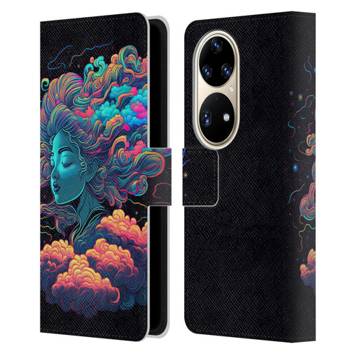 Wumples Cosmic Arts Cloud Goddess Aphrodite Leather Book Wallet Case Cover For Huawei P50 Pro
