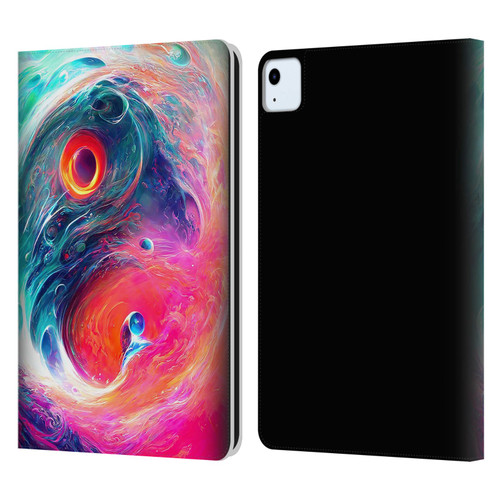 Wumples Cosmic Arts Blue And Pink Yin Yang Vortex Leather Book Wallet Case Cover For Apple iPad Air 11 2020/2022/2024