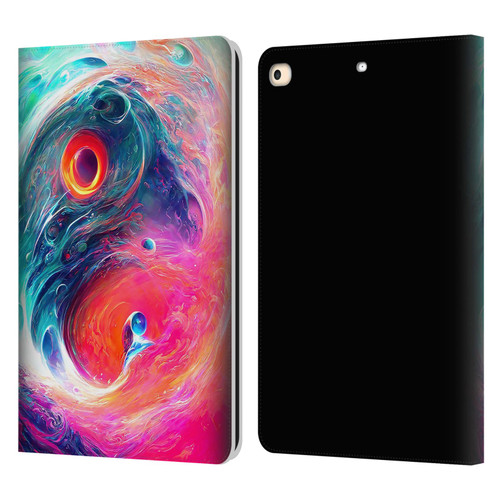 Wumples Cosmic Arts Blue And Pink Yin Yang Vortex Leather Book Wallet Case Cover For Apple iPad 9.7 2017 / iPad 9.7 2018