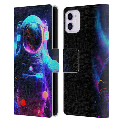 Wumples Cosmic Arts Astronaut Leather Book Wallet Case Cover For Apple iPhone 11
