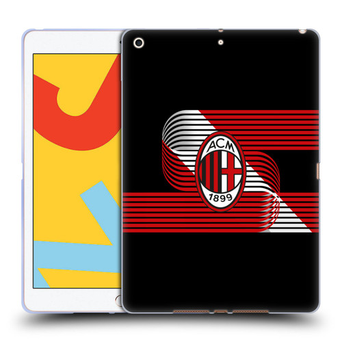 AC Milan Crest Patterns Diagonal Soft Gel Case for Apple iPad 10.2 2019/2020/2021