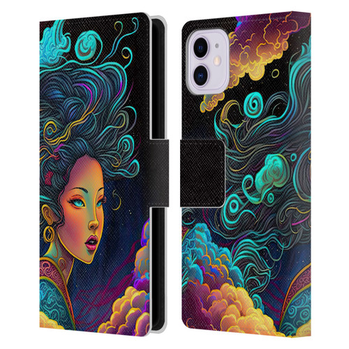 Wumples Cosmic Arts Cloud Goddess Leather Book Wallet Case Cover For Apple iPhone 11