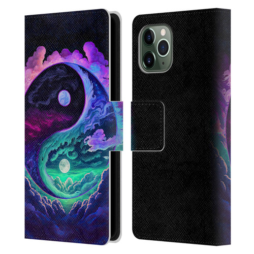 Wumples Cosmic Arts Clouded Yin Yang Leather Book Wallet Case Cover For Apple iPhone 11 Pro