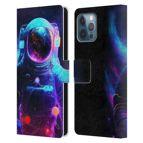 Wumples Cosmic Arts Astronaut Leather Book Wallet Case Cover For Apple iPhone 12 Pro Max