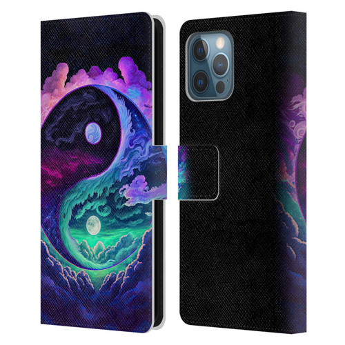 Wumples Cosmic Arts Clouded Yin Yang Leather Book Wallet Case Cover For Apple iPhone 12 Pro Max