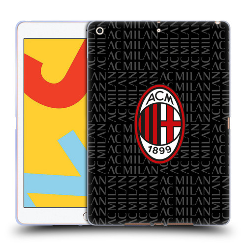 AC Milan Crest Patterns Red And Grey Soft Gel Case for Apple iPad 10.2 2019/2020/2021
