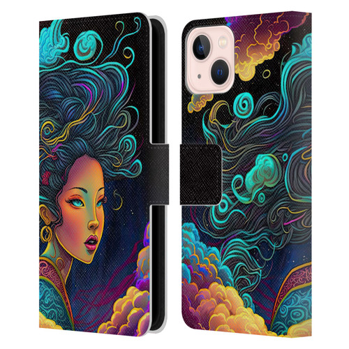 Wumples Cosmic Arts Cloud Goddess Leather Book Wallet Case Cover For Apple iPhone 13
