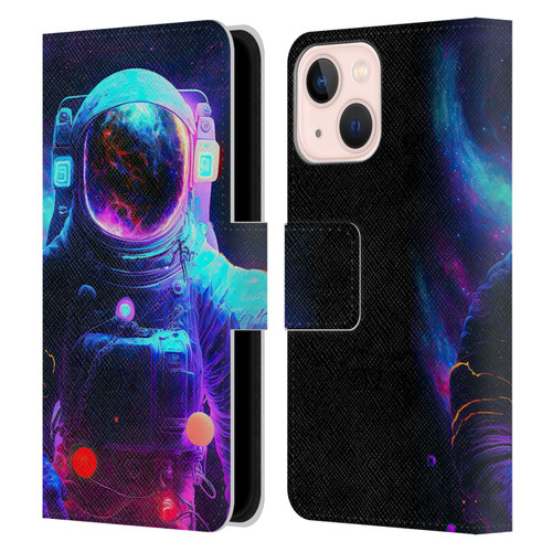 Wumples Cosmic Arts Astronaut Leather Book Wallet Case Cover For Apple iPhone 13 Mini