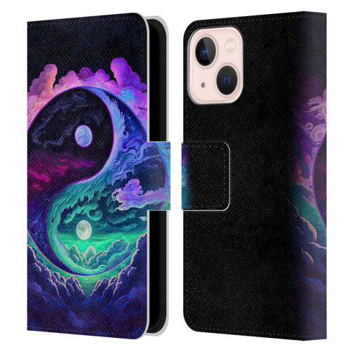 Wumples Cosmic Arts Clouded Yin Yang Leather Book Wallet Case Cover For Apple iPhone 13 Mini