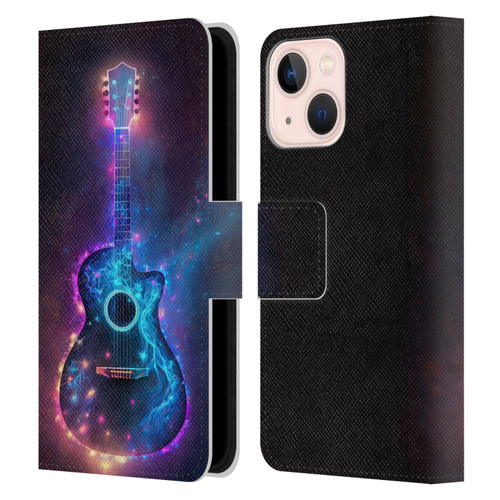 Wumples Cosmic Arts Guitar Leather Book Wallet Case Cover For Apple iPhone 13 Mini