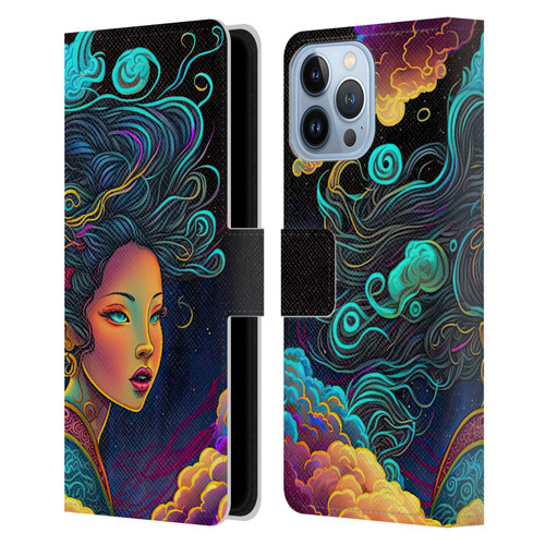 Wumples Cosmic Arts Cloud Goddess Leather Book Wallet Case Cover For Apple iPhone 13 Pro Max