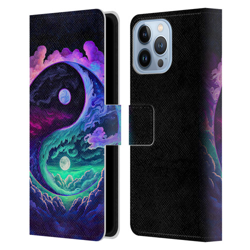 Wumples Cosmic Arts Clouded Yin Yang Leather Book Wallet Case Cover For Apple iPhone 13 Pro Max