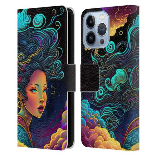Wumples Cosmic Arts Cloud Goddess Leather Book Wallet Case Cover For Apple iPhone 13 Pro
