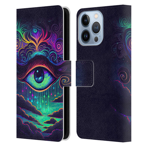 Wumples Cosmic Arts Eye Leather Book Wallet Case Cover For Apple iPhone 13 Pro