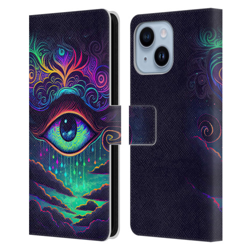 Wumples Cosmic Arts Eye Leather Book Wallet Case Cover For Apple iPhone 14 Plus