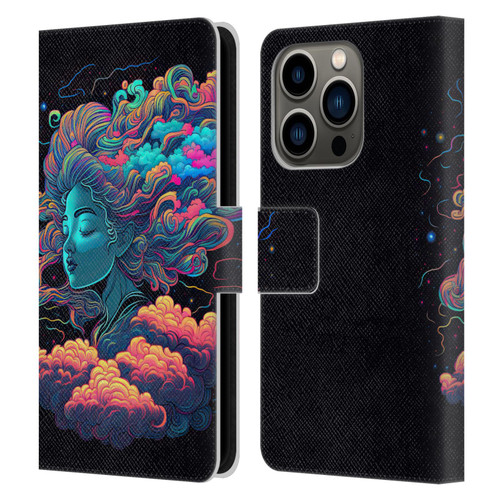 Wumples Cosmic Arts Cloud Goddess Aphrodite Leather Book Wallet Case Cover For Apple iPhone 14 Pro