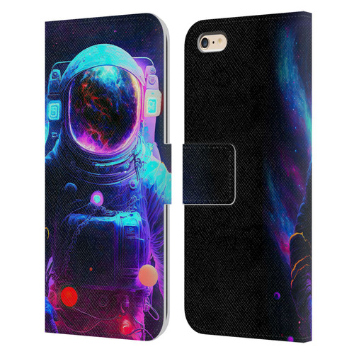 Wumples Cosmic Arts Astronaut Leather Book Wallet Case Cover For Apple iPhone 6 Plus / iPhone 6s Plus