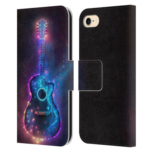 Wumples Cosmic Arts Guitar Leather Book Wallet Case Cover For Apple iPhone 7 / 8 / SE 2020 & 2022