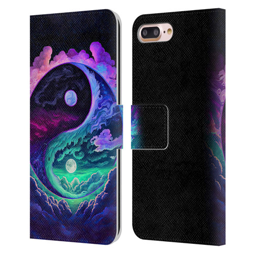 Wumples Cosmic Arts Clouded Yin Yang Leather Book Wallet Case Cover For Apple iPhone 7 Plus / iPhone 8 Plus