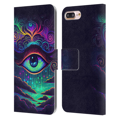Wumples Cosmic Arts Eye Leather Book Wallet Case Cover For Apple iPhone 7 Plus / iPhone 8 Plus