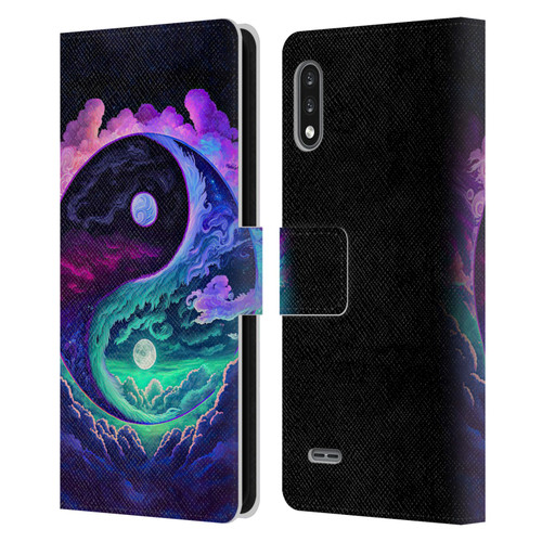 Wumples Cosmic Arts Clouded Yin Yang Leather Book Wallet Case Cover For LG K22