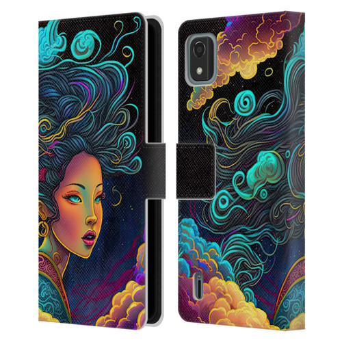 Wumples Cosmic Arts Cloud Goddess Leather Book Wallet Case Cover For Nokia C2 2nd Edition