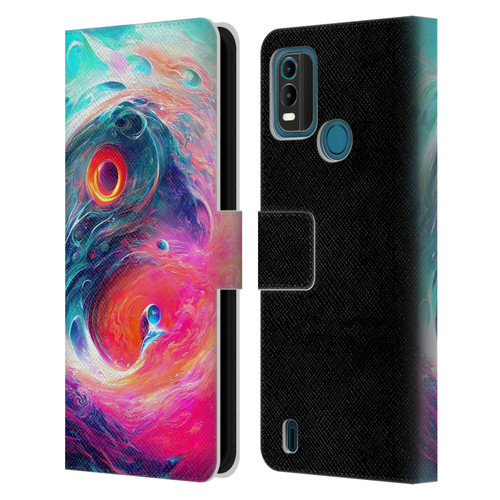 Wumples Cosmic Arts Blue And Pink Yin Yang Vortex Leather Book Wallet Case Cover For Nokia G11 Plus