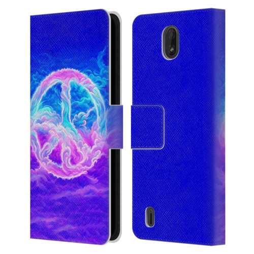 Wumples Cosmic Arts Clouded Peace Symbol Leather Book Wallet Case Cover For Nokia C01 Plus/C1 2nd Edition