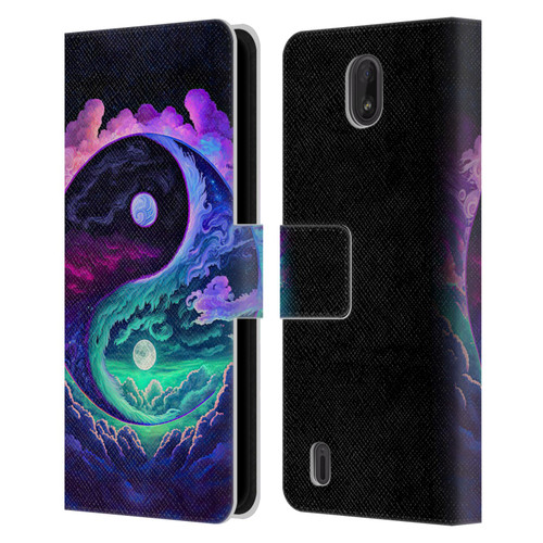 Wumples Cosmic Arts Clouded Yin Yang Leather Book Wallet Case Cover For Nokia C01 Plus/C1 2nd Edition