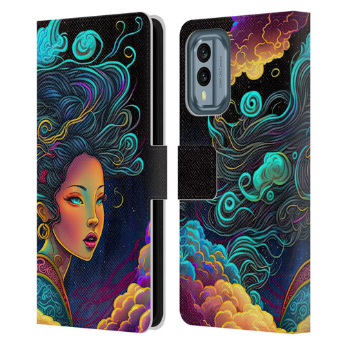 Wumples Cosmic Arts Cloud Goddess Leather Book Wallet Case Cover For Nokia X30