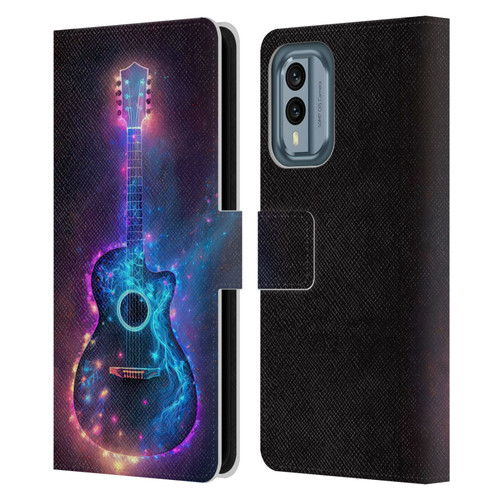 Wumples Cosmic Arts Guitar Leather Book Wallet Case Cover For Nokia X30