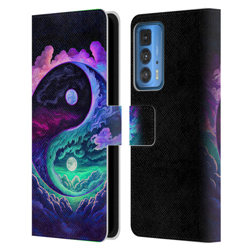 Wumples Cosmic Arts Clouded Yin Yang Leather Book Wallet Case Cover For Motorola Edge (2022)