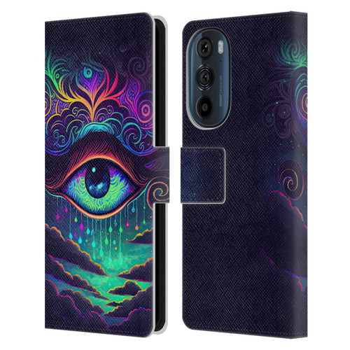 Wumples Cosmic Arts Eye Leather Book Wallet Case Cover For Motorola Edge 30