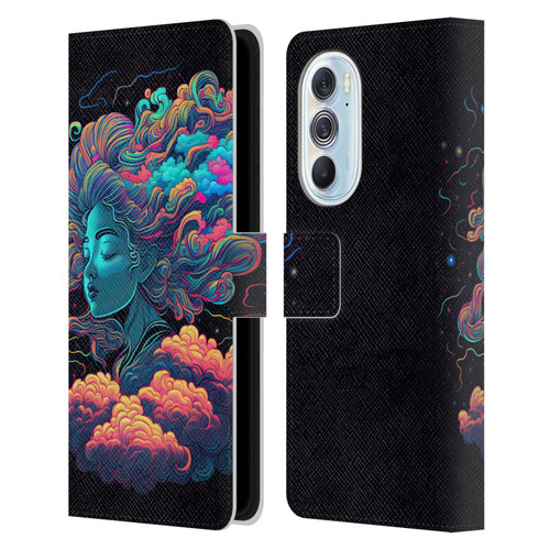 Wumples Cosmic Arts Cloud Goddess Aphrodite Leather Book Wallet Case Cover For Motorola Edge X30