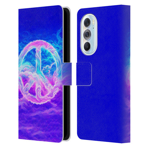 Wumples Cosmic Arts Clouded Peace Symbol Leather Book Wallet Case Cover For Motorola Edge X30