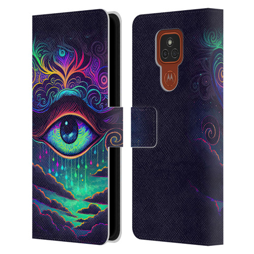 Wumples Cosmic Arts Eye Leather Book Wallet Case Cover For Motorola Moto E7 Plus