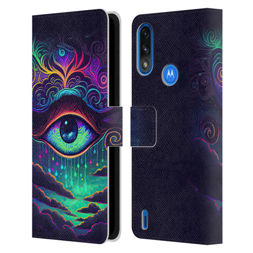 Wumples Cosmic Arts Eye Leather Book Wallet Case Cover For Motorola Moto E7 Power / Moto E7i Power
