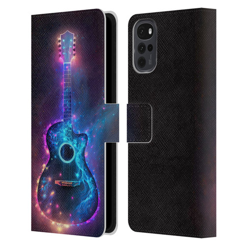 Wumples Cosmic Arts Guitar Leather Book Wallet Case Cover For Motorola Moto G22