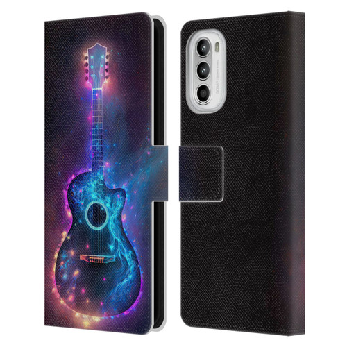 Wumples Cosmic Arts Guitar Leather Book Wallet Case Cover For Motorola Moto G52