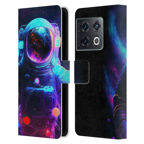 Wumples Cosmic Arts Astronaut Leather Book Wallet Case Cover For OnePlus 10 Pro