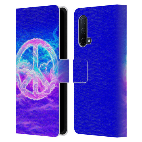 Wumples Cosmic Arts Clouded Peace Symbol Leather Book Wallet Case Cover For OnePlus Nord CE 5G