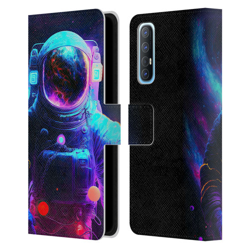 Wumples Cosmic Arts Astronaut Leather Book Wallet Case Cover For OPPO Find X2 Neo 5G