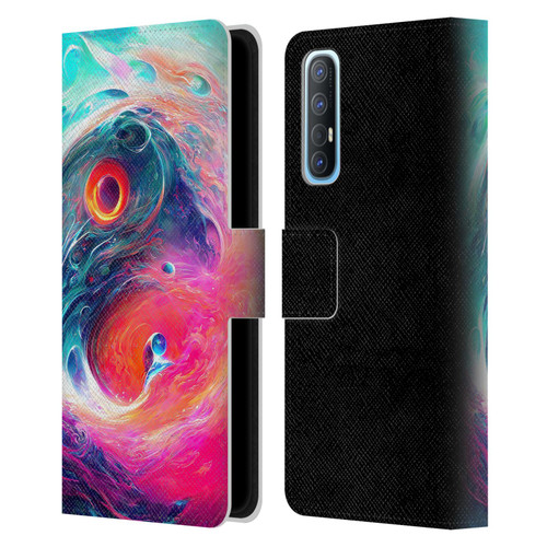 Wumples Cosmic Arts Blue And Pink Yin Yang Vortex Leather Book Wallet Case Cover For OPPO Find X2 Neo 5G