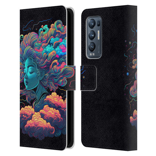 Wumples Cosmic Arts Cloud Goddess Aphrodite Leather Book Wallet Case Cover For OPPO Find X3 Neo / Reno5 Pro+ 5G