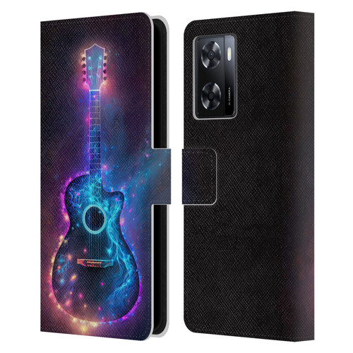 Wumples Cosmic Arts Guitar Leather Book Wallet Case Cover For OPPO A57s