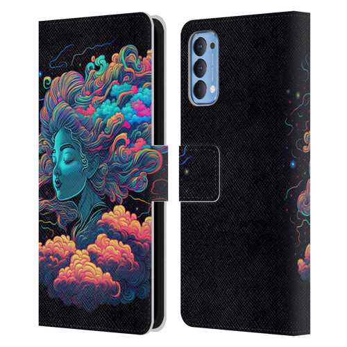 Wumples Cosmic Arts Cloud Goddess Aphrodite Leather Book Wallet Case Cover For OPPO Reno 4 5G