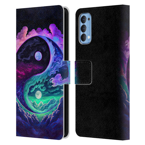 Wumples Cosmic Arts Clouded Yin Yang Leather Book Wallet Case Cover For OPPO Reno 4 5G