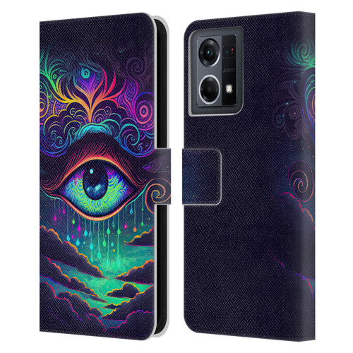 Wumples Cosmic Arts Eye Leather Book Wallet Case Cover For OPPO Reno8 4G